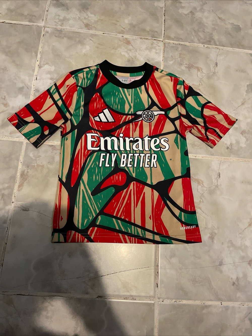 Arsenal FC Adidas Pre Match 2024/25 Jersey Kids Children SZ 7-8 Years